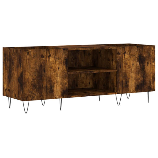 Record Cabinet Smoked Oak 121x38x48 cm Engineered Wood Record Cabinet Smoked Oak 121x38x48 cm Engineered Wood