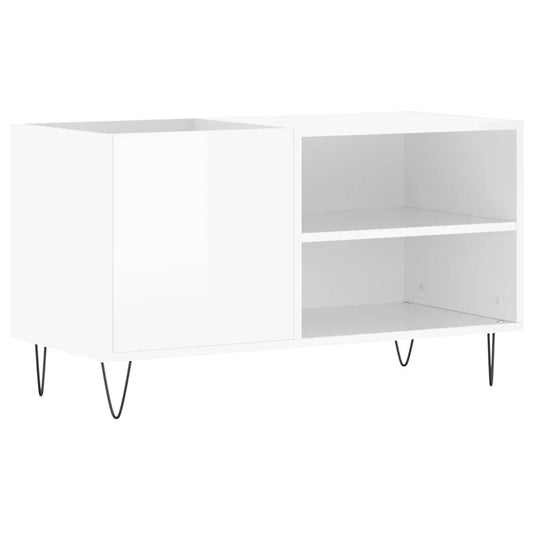 Record Cabinet High Gloss White 85x38x48 cm Engineered Wood Record Cabinet High Gloss White 85x38x48 cm Engineered Wood