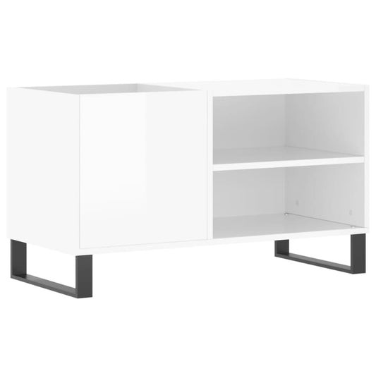 Record Cabinet High Gloss White 85x38x48 cm Engineered Wood Record Cabinet High Gloss White 85x38x48 cm Engineered Wood