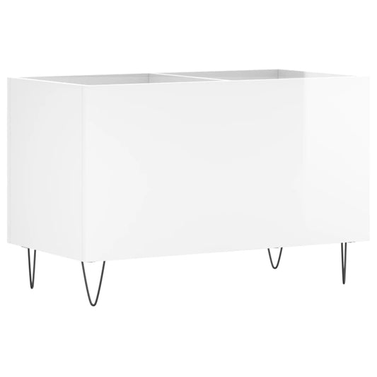 Record Cabinet High Gloss White 74.5x38x48 cm Engineered Wood Record Cabinet High Gloss White 74.5x38x48 cm Engineered Wood