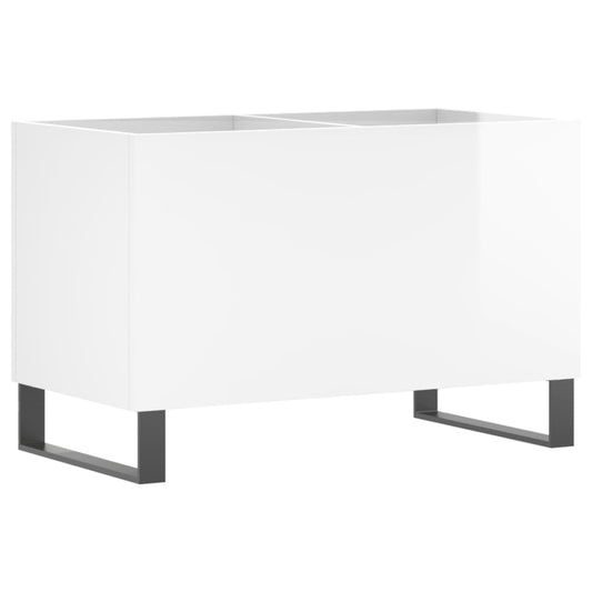 Record Cabinet High Gloss White 74.5x38x48 cm Engineered Wood Record Cabinet High Gloss White 74.5x38x48 cm Engineered Wood