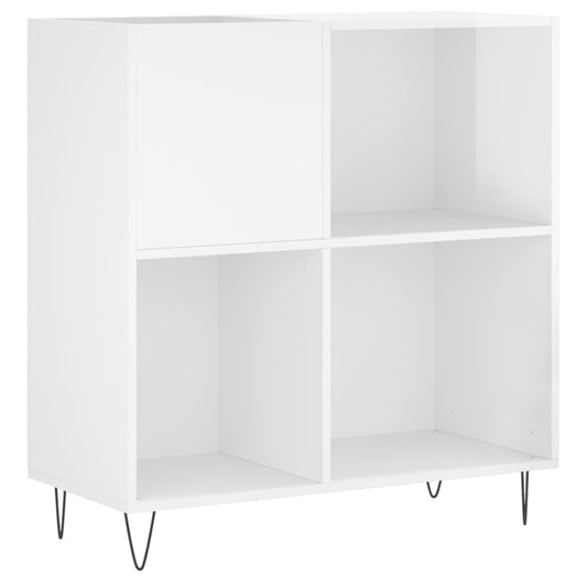 Record Cabinet High Gloss White 84.5x38x89 cm Engineered Wood Record Cabinet High Gloss White 84.5x38x89 cm Engineered Wood