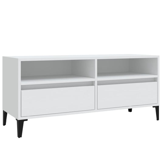 TV Cabinet White 100x34.5x44.5 cm Engineered Wood TV Cabinet White 100x34.5x44.5 cm Engineered Wood