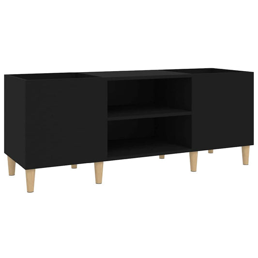 Record Cabinet Black 121x38x48 cm Engineered Wood Record Cabinet Black 121x38x48 cm Engineered Wood