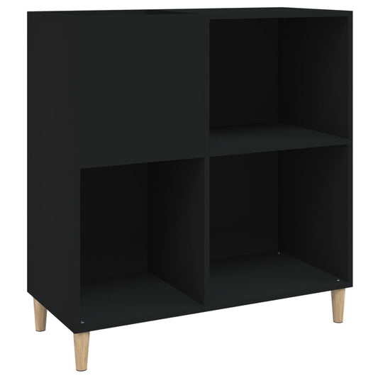 Record Cabinet | Black | Engineered wood, solid eucalyptus wood | Medium Record Cabinet | Black | Engineered wood, solid eucalyptus wood | Medium