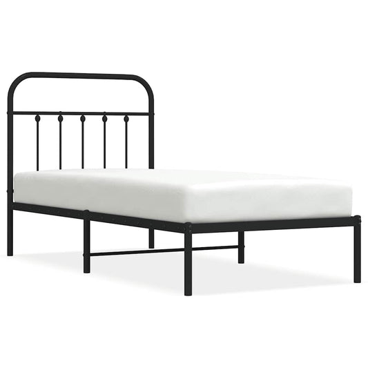 Bed Frame | Black | Powder-Coated Steel | Single | Industrial | Bed Frame Bed Frame | Black | Powder-Coated Steel | Single | Industrial | Bed Frame