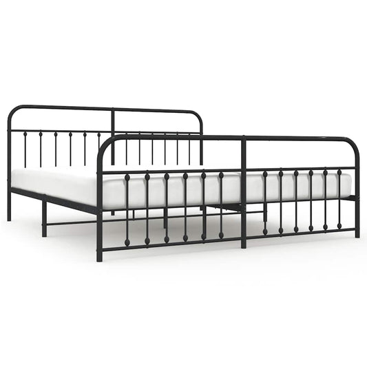 Bed Frame | Black | Powder-Coated Steel | Double Bed | Durable Bed Frame | Black | Powder-Coated Steel | Double Bed | Durable