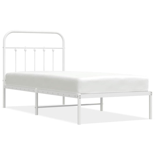 Bed Frame | White | Powder-coated steel | Single | Durable | Bed Frame Bed Frame | White | Powder-coated steel | Single | Durable | Bed Frame