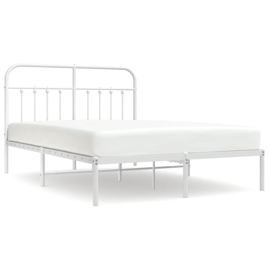 Bed Frame | White | Steel | 140x190cm | Bed Frame | Rectangular Bed Frame | White | Steel | 140x190cm | Bed Frame | Rectangular