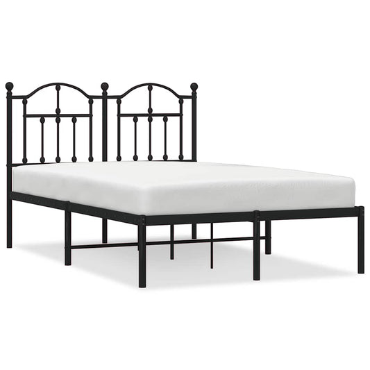 Metal Bed Frame without Mattress with Headboard Black 120x190cm Metal Bed Frame without Mattress with Headboard Black 120x190cm