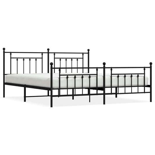 Bed Frame | Black | Powder-Coated Steel | 200x200 cm | Bed Frame Bed Frame | Black | Powder-Coated Steel | 200x200 cm | Bed Frame