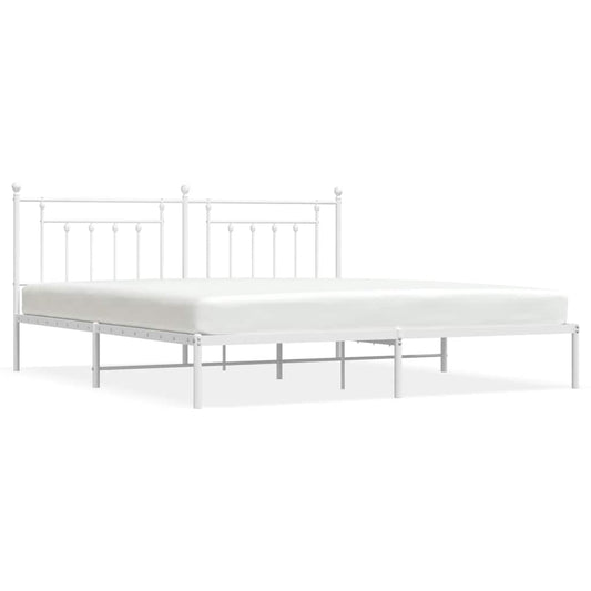 Bed Frame | White | Powder-Coated Steel | 193 x 203 cm | Bed Frame Bed Frame | White | Powder-Coated Steel | 193 x 203 cm | Bed Frame