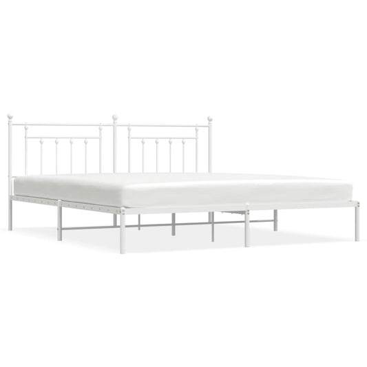 Bed Frame | White | Steel | Double | Bed Frame | Rectangular | Industrial Bed Frame | White | Steel | Double | Bed Frame | Rectangular | Industrial