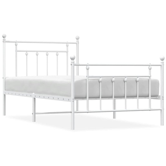 Bed Frame | White | Powder-Coated Steel | Single | Bed Frame Bed Frame | White | Powder-Coated Steel | Single | Bed Frame