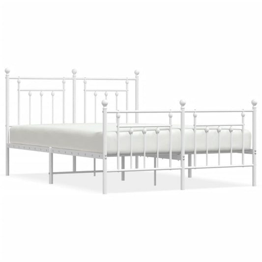 Bed Frame | White | Steel | Double | Bed Frame | Rectangular Bed Frame | White | Steel | Double | Bed Frame | Rectangular
