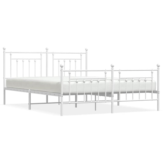 Bed Frame | White | Powder-Coated Steel | Double | Double Bed Frame Bed Frame | White | Powder-Coated Steel | Double | Double Bed Frame