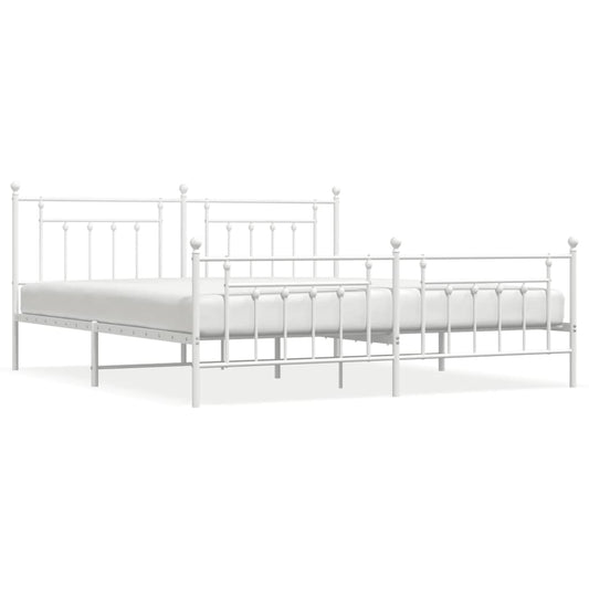 Bed Frame | White | Powder-Coated Steel | Double | Industrial | Bed Frame Bed Frame | White | Powder-Coated Steel | Double | Industrial | Bed Frame