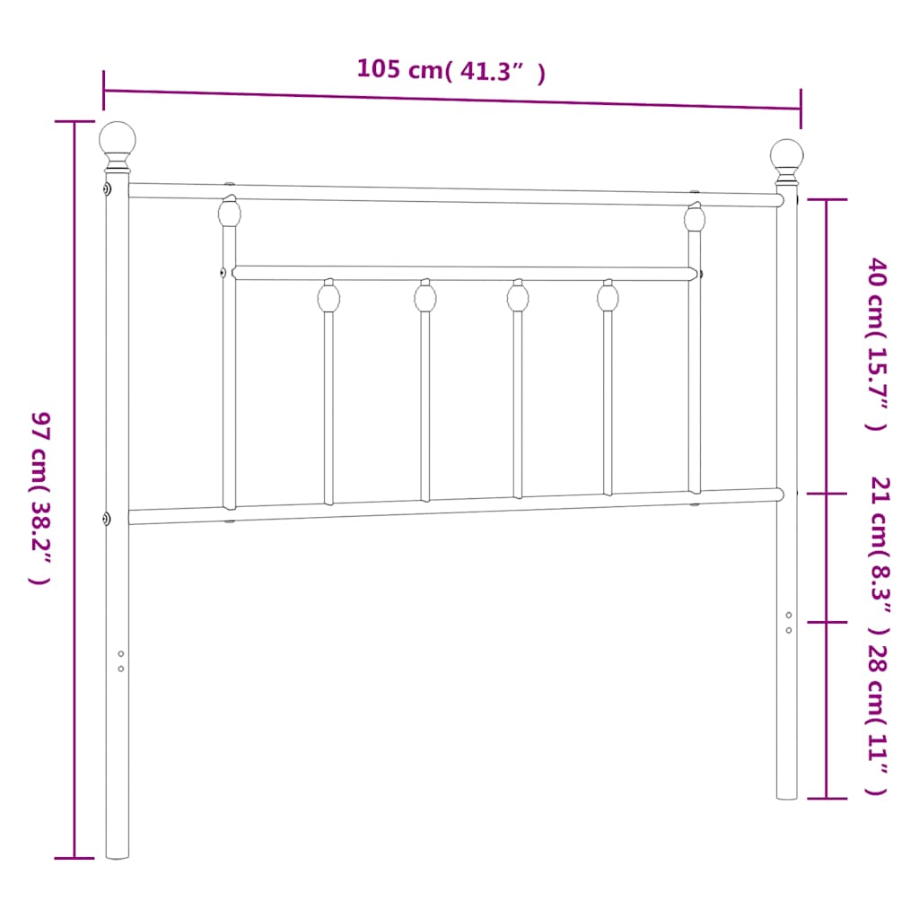 Metal Replace Headboard White 100 cm