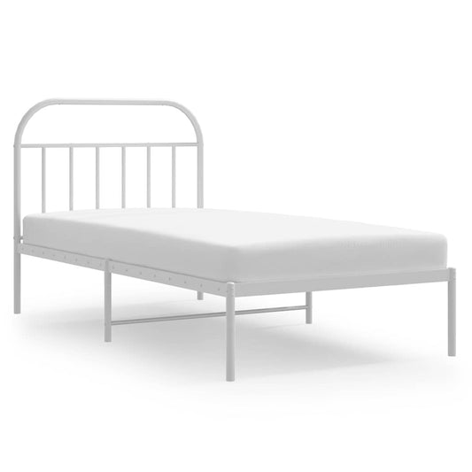 Bed Frame | White | Powder-Coated Steel | Single | Sturdy | Bed Frame Bed Frame | White | Powder-Coated Steel | Single | Sturdy | Bed Frame