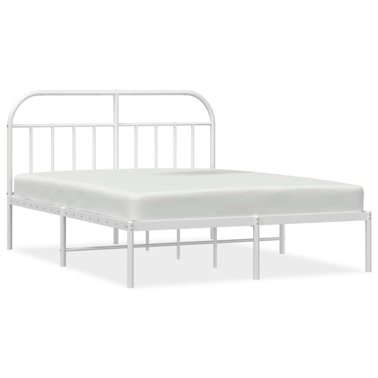 Bed Frame | White | Powder-Coated Steel | 140x190 cm | Bed Frame Bed Frame | White | Powder-Coated Steel | 140x190 cm | Bed Frame