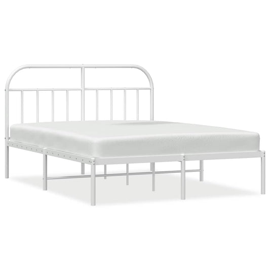 Bed Frame | White | Powder-Coated Steel | Double | Bed Frame Bed Frame | White | Powder-Coated Steel | Double | Bed Frame