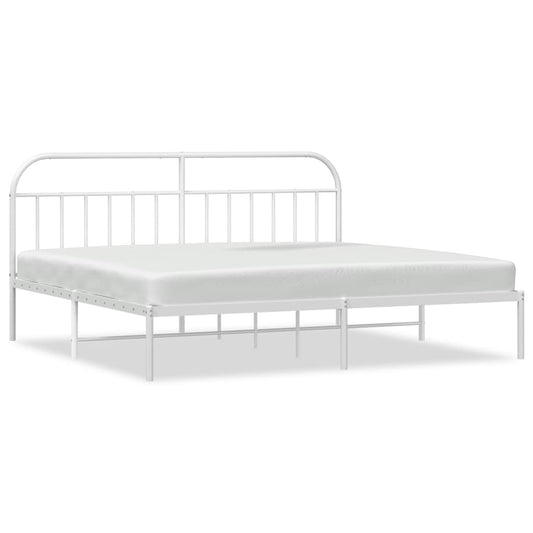 Bed Frame | White | Steel | 200x200 cm | Bed Frame | Rectangular Bed Frame | White | Steel | 200x200 cm | Bed Frame | Rectangular