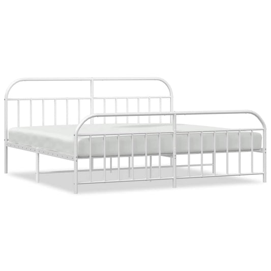 Bed Frame | White | Powder-Coated Steel | Double | Bed Frame Bed Frame | White | Powder-Coated Steel | Double | Bed Frame