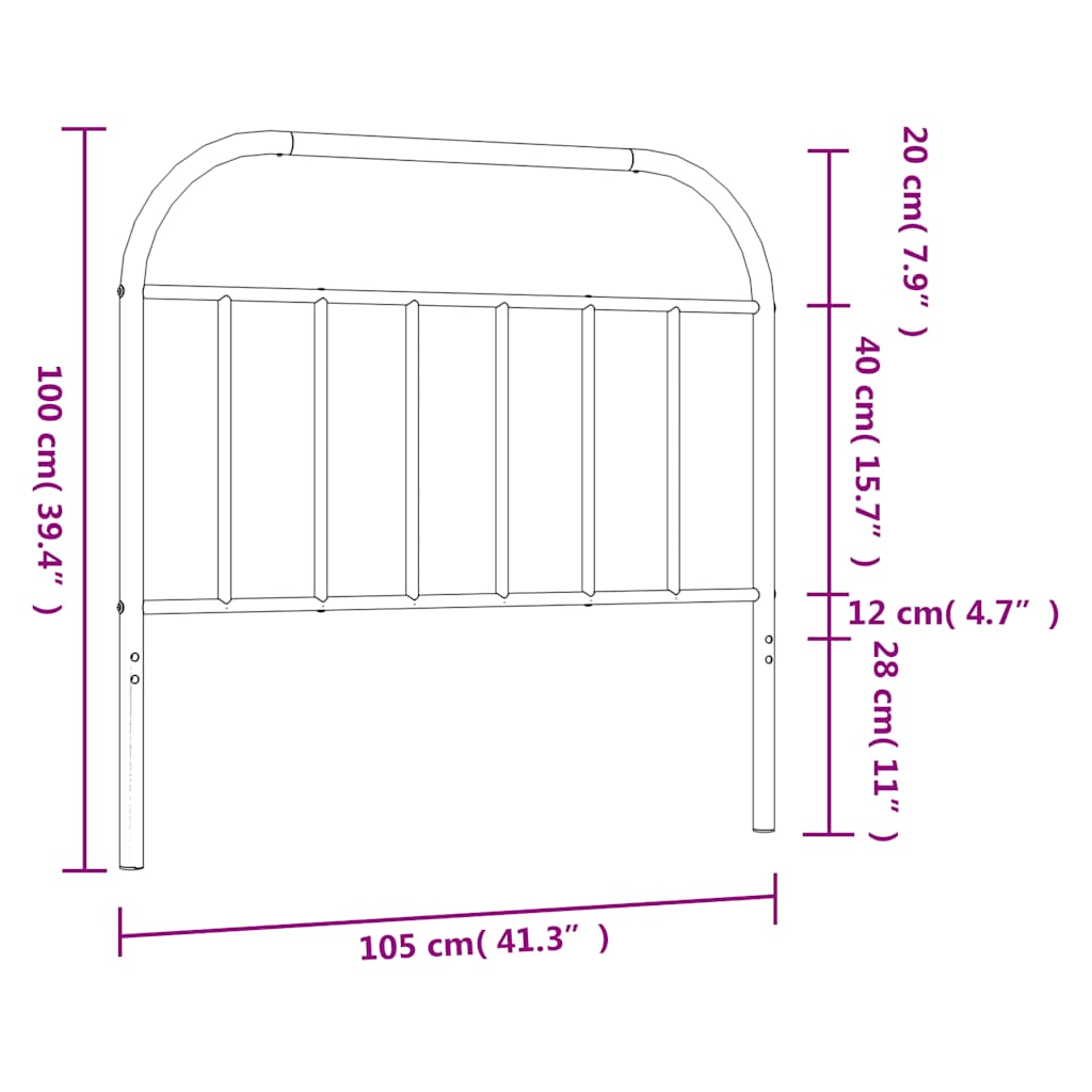 Metal Replace Headboard White 100 cm