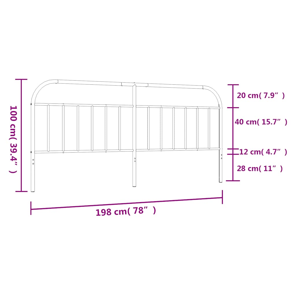 Metal Replace Headboard White 193 cm