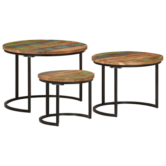 Nesting Tables 3 pcs Solid Wood Reclaimed Nesting Tables 3 pcs Solid Wood Reclaimed