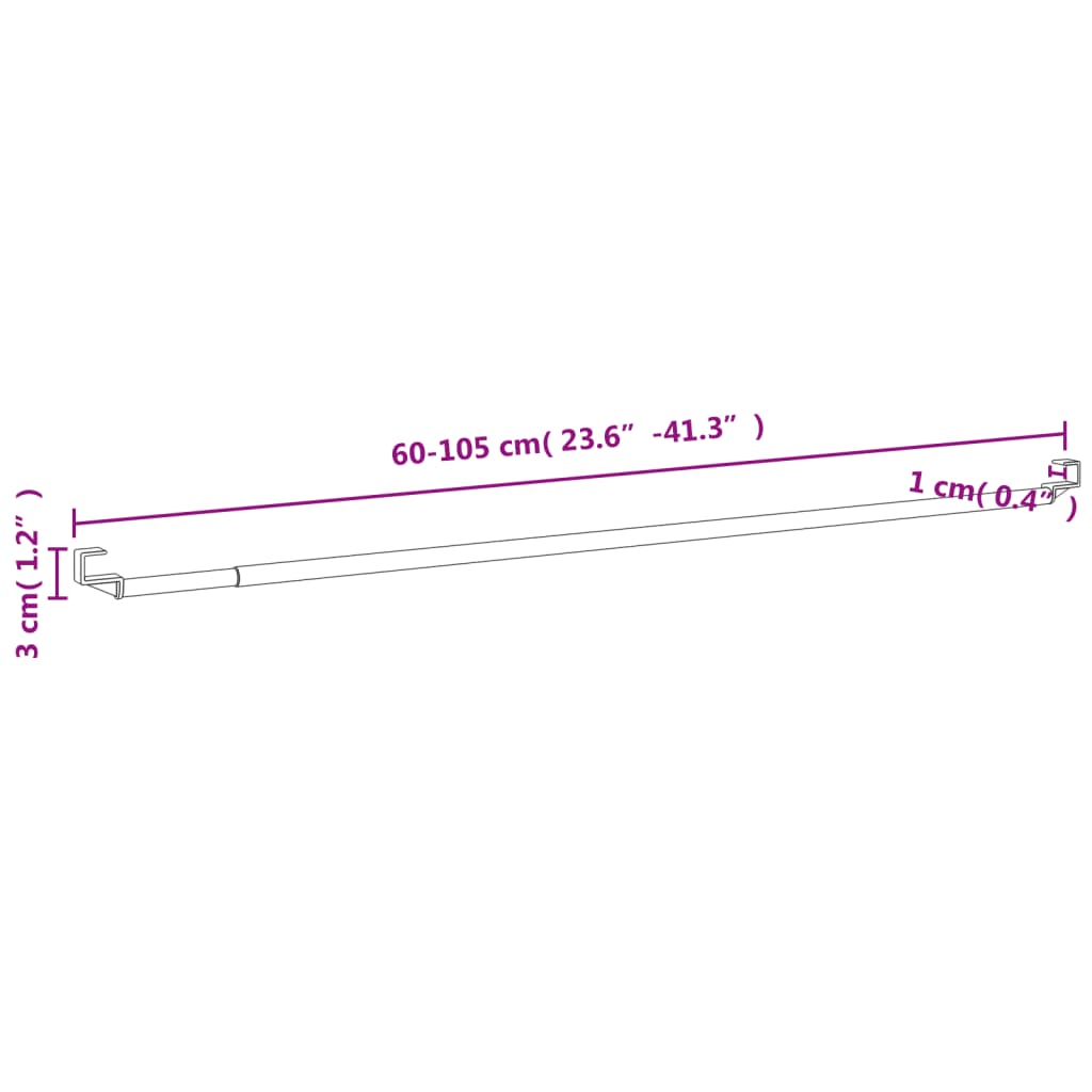Curtain Rails 2 pcs White and Silver 60-105 cm Aluminium