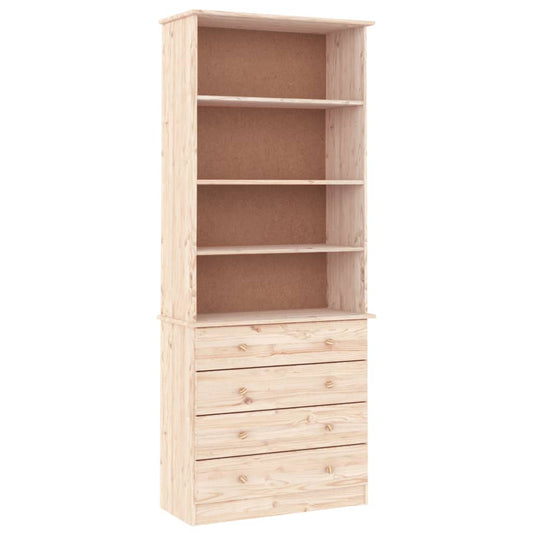 Bookcase with Drawers ALTA 77x35x186.5 cm Solid Wood Pine Bookcase with Drawers ALTA 77x35x186.5 cm Solid Wood Pine