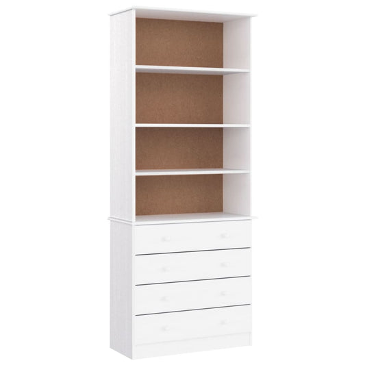 Bookcase with Drawers ALTA White 77x35x186.5 cm Solid Wood Pine Bookcase with Drawers ALTA White 77x35x186.5 cm Solid Wood Pine