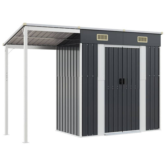 Garden Shed with Extended Roof Anthracite 277x107x181 cm Steel Garden Shed with Extended Roof Anthracite 277x107x181 cm Steel
