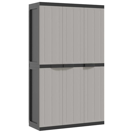 Outdoor Storage Cabinet Grey and Black 97x37x165 cm PP Outdoor Storage Cabinet Grey and Black 97x37x165 cm PP