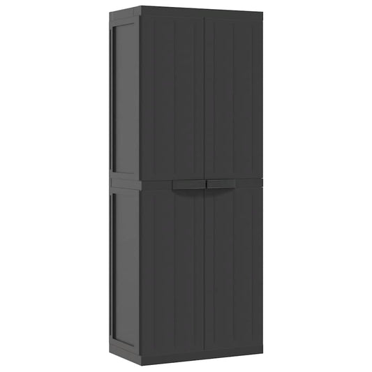 Outdoor Storage Cabinet Black 65x37x165 cm PP Outdoor Storage Cabinet Black 65x37x165 cm PP