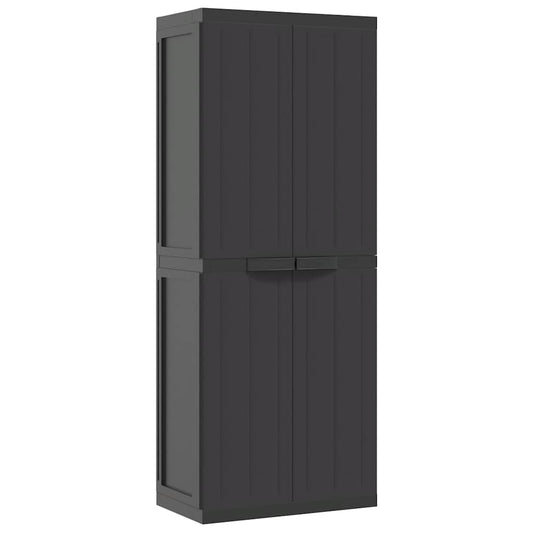 Outdoor Storage Cabinet Black 65x37x165 cm PP Outdoor Storage Cabinet Black 65x37x165 cm PP