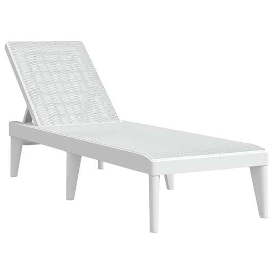 Sun Lounger | White | 100% Polypropylene | Standard | Height-Adjustable Sun Lounger | White | 100% Polypropylene | Standard | Height-Adjustable