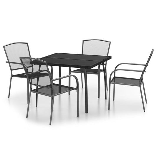 5 Piece Garden Dining Set Anthracite Steel 5 Piece Garden Dining Set Anthracite Steel