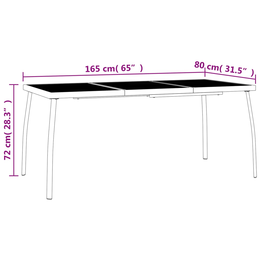 Garden Dining Set | Anthracite | Steel | Medium | Stackable