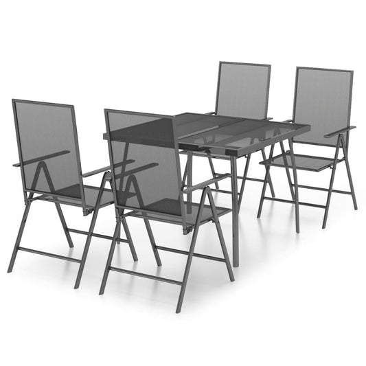 5 Piece Garden Dining Set Anthracite Steel 5 Piece Garden Dining Set Anthracite Steel