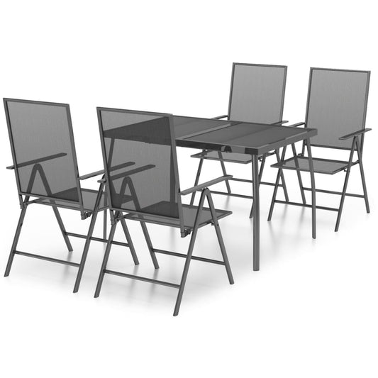 Garden Dining Set | Anthracite | Steel | Large | Foldable Garden Dining Set | Anthracite | Steel | Large | Foldable