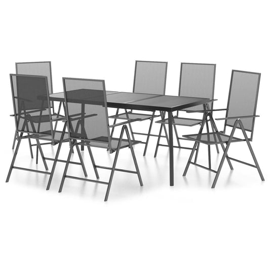 7 Piece Garden Dining Set Anthracite Steel 7 Piece Garden Dining Set Anthracite Steel