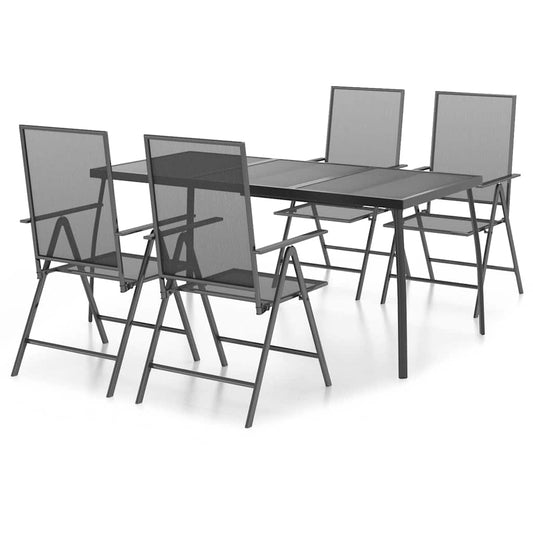 5 Piece Garden Dining Set Anthracite Steel 5 Piece Garden Dining Set Anthracite Steel
