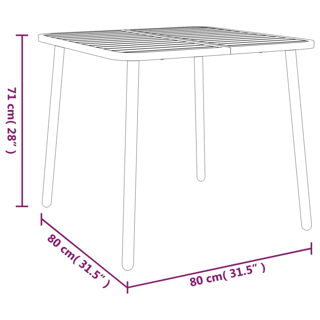 Garden Dining Set | Anthracite | Steel | Small | Stackable