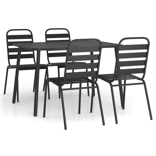 5 Piece Garden Dining Set Anthracite Steel 5 Piece Garden Dining Set Anthracite Steel