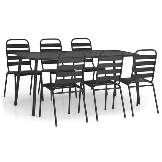7 Piece Garden Dining Set Anthracite Steel 7 Piece Garden Dining Set Anthracite Steel