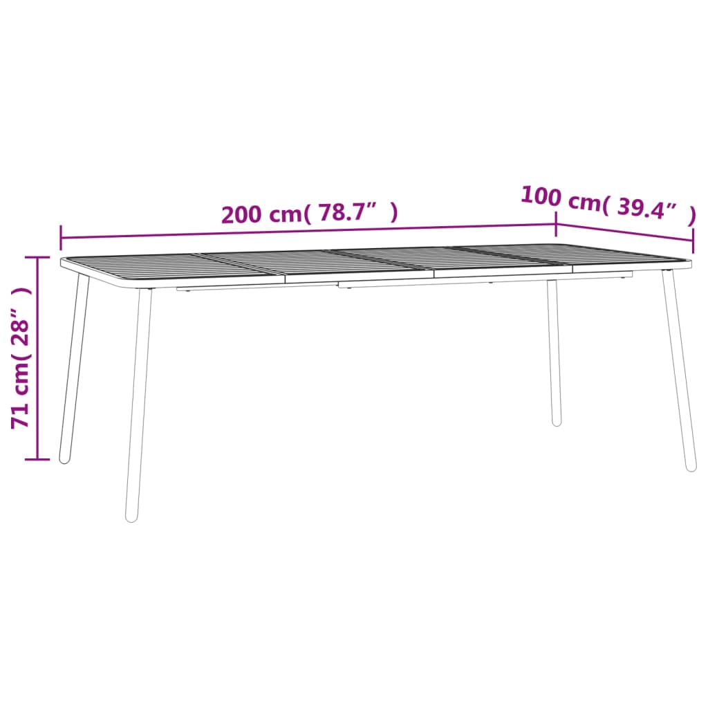 Garden Dining Set | Anthracite | Powder-Coated Steel | Large | Stackable