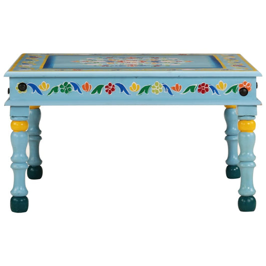 Coffee Table Turquoise Hand Painted Solid Wood Mango Coffee Table Turquoise Hand Painted Solid Wood Mango
