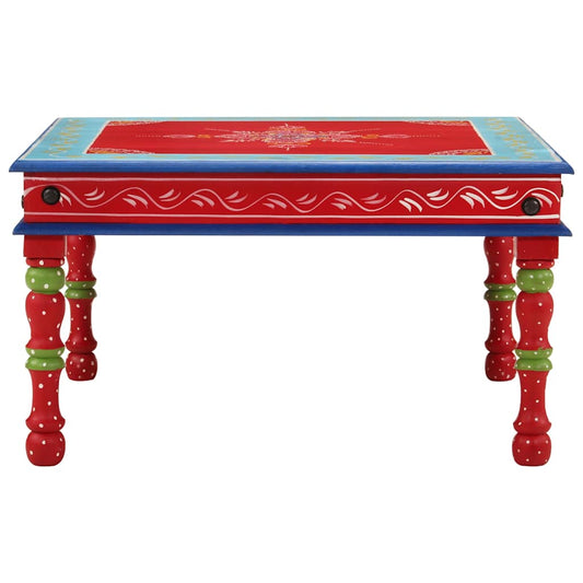 Coffee Table Red Hand Painted Solid Wood Mango Coffee Table Red Hand Painted Solid Wood Mango